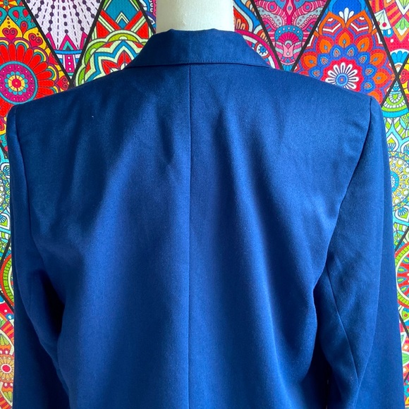 Deadstock Vintage 1980s Navy Blue Oversized Blazer Sz 12 - Picture 6 of 9